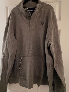 Peloton x Fourlaps Mens Gray Quarter-Zip Pullover Hoodie